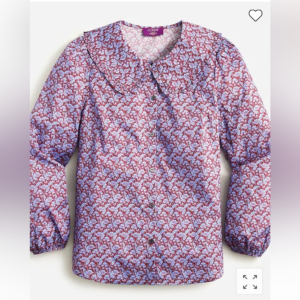 J. Crew Ruffle-collar button-up shirt in Liberty® Toutouayette fabric Size 24